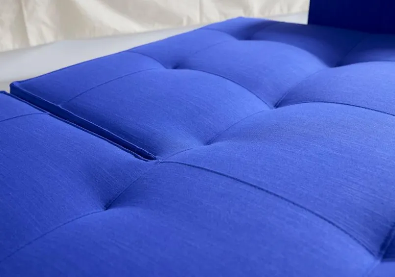 INNOVATION LIVING Schlafsofas|Schlafsofas-Schlafsofa mit Armlehnen Splitback Chrom Ultramarine