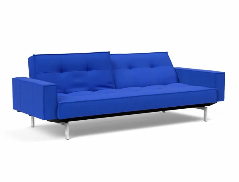 INNOVATION LIVING Schlafsofas|Schlafsofas-Schlafsofa mit Armlehnen Splitback Chrom Ultramarine