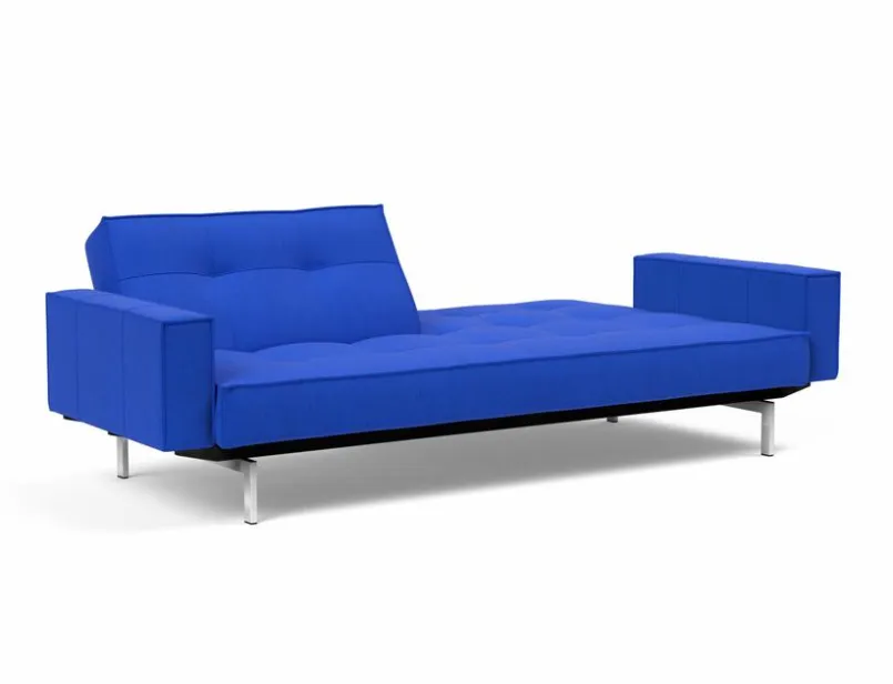 INNOVATION LIVING Schlafsofas|Schlafsofas-Schlafsofa mit Armlehnen Splitback Chrom Ultramarine