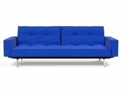 INNOVATION LIVING Schlafsofas|Schlafsofas-Schlafsofa mit Armlehnen Splitback Chrom Ultramarine