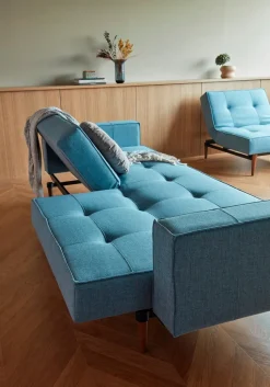 Schlafsofas|Schlafsofas|INNOVATION LIVING Schlafsofa mit Armlehnen Splitback Styletto dunkel Light Blue