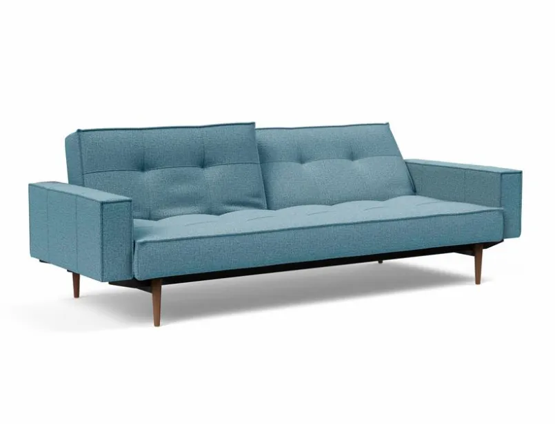 Schlafsofas|Schlafsofas|INNOVATION LIVING Schlafsofa mit Armlehnen Splitback Styletto dunkel Light Blue