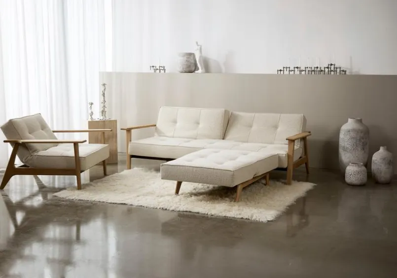 INNOVATION LIVING Schlafsofas|Schlafsofas-Schlafsofa Splitback Frej Eiche Off White