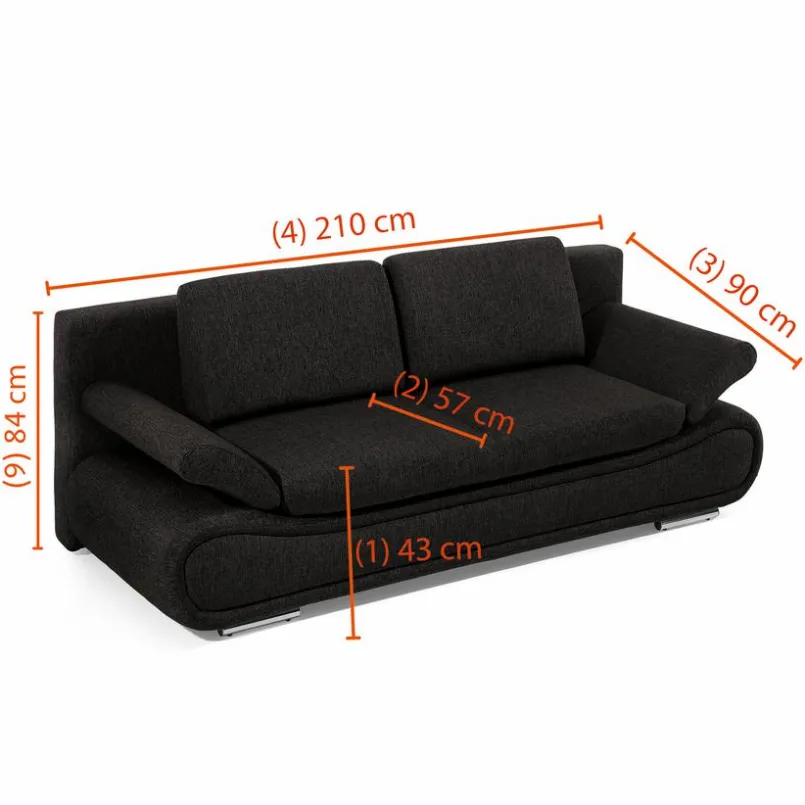 Schlafsofas|Schlafsofas| Schlafsofa Verdena Schwarz