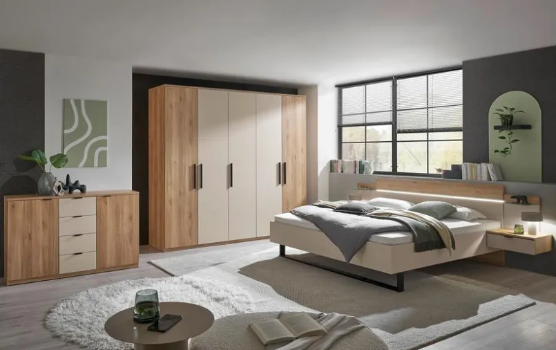 Schlafzimmer-Komplettsets-Schlafzimmer-Set Danao 4tlg. Eiche / Kaschmir