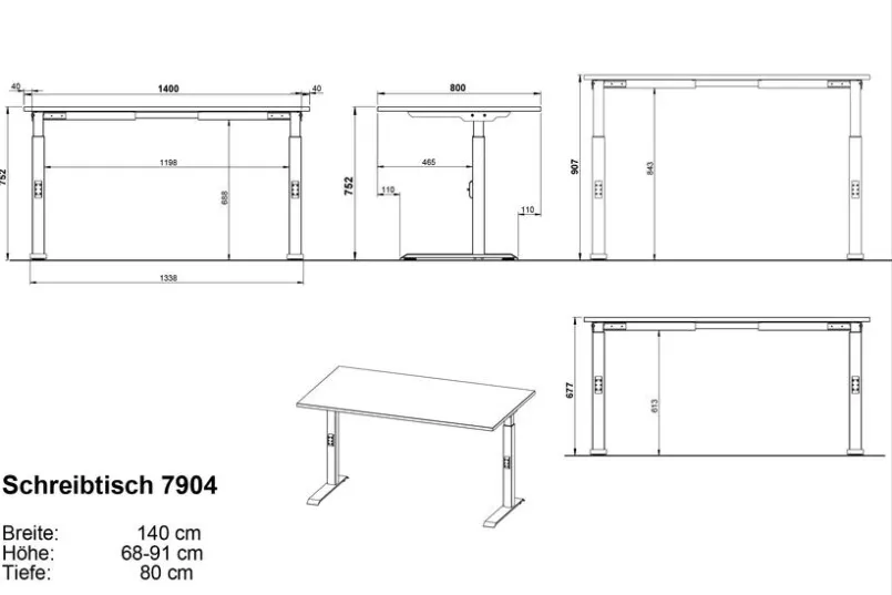 Schreibtische|Germania Schreibtisch Mailand 140 x 80 cm Graphit