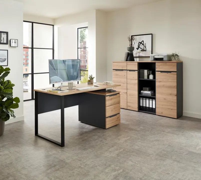 Innostyle Schreibtische-Schreibtisch Memphis Eiche Artisan