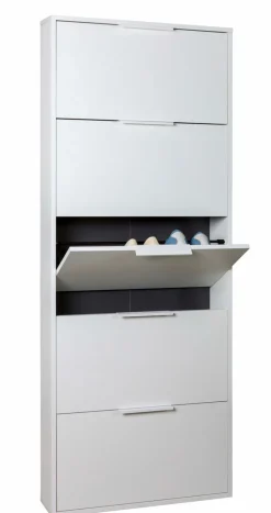 Composad Schuhschränke-Schuhkipper Espresso Weiß / Hochglanz