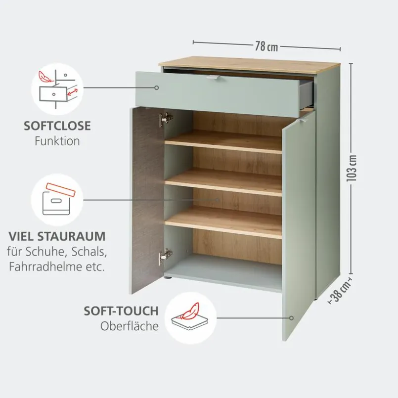 Innostyle Schuhschränke-Schuhschrank Bari Schilf