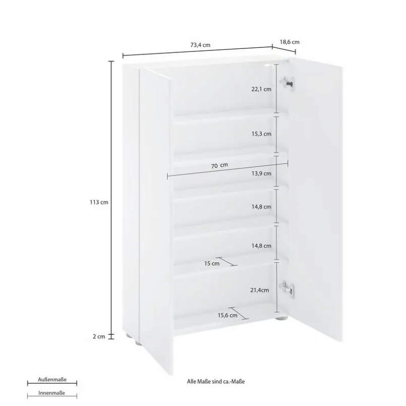 Schuhschränke-Schuhschrank Spazio Weiß