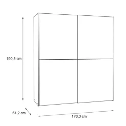 Schwebetürenschrank Dederik 170 x 200 cm<FORTE Best