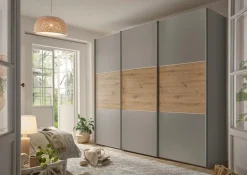 Kleiderschränke|Staud Schwebetürenschrank Includo 298 x 222 cm Saphir / Eiche