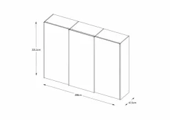 Kleiderschränke|Staud Schwebetürenschrank Includo-Glas 298 x 222 cm Hellgrau