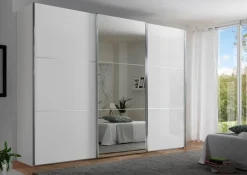 Kleiderschränke|Staud Schwebetürenschrank Includo-Glas 249 x 222 cm Weiß