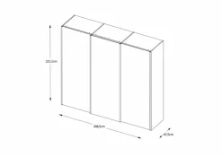 Kleiderschränke|Staud Schwebetürenschrank Includo-Glas 249 x 222 cm Weiß