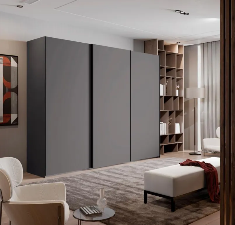 Kleiderschränke|Clara Home Schwebetürenschrank Lousada 302 x 235 cm Betongrau