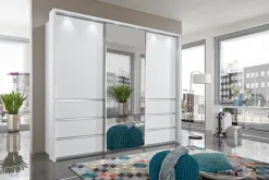 Kleiderschränke|Wiemann Schwebetürenschrank Malibu 250 x 217 cm Weiß