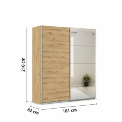 Kleiderschränke|rauch ORANGE Schwebetürenschrank Quadra 181 x 210 cm Artisan-Eiche