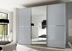 Staud Kleiderschränke-Schwebetürenschrank Sinfonie 298 x 222 cm Hellgrauglas