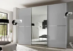 Staud Kleiderschränke-Schwebetürenschrank Sinfonie 298 x 222 cm Hellgrauglas