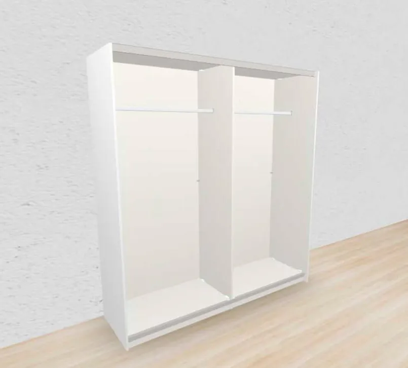 Jutzler Kleiderschränke-Schwebetürenschrank Slideline 203 x 220 cm Weiß