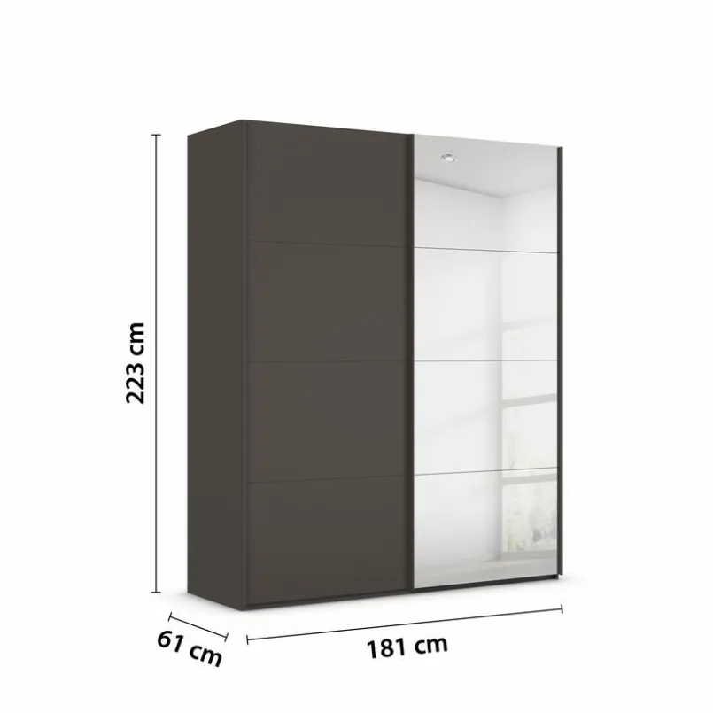 rauch ORANGE Kleiderschränke-Schwebetürenschrank Vareno 181 x 222 cm Graphit