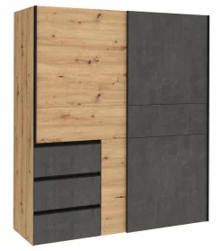 FORTE Kleiderschränke-Schwebetürenschrank Winn2 170 x 200 cm Eiche Artisan