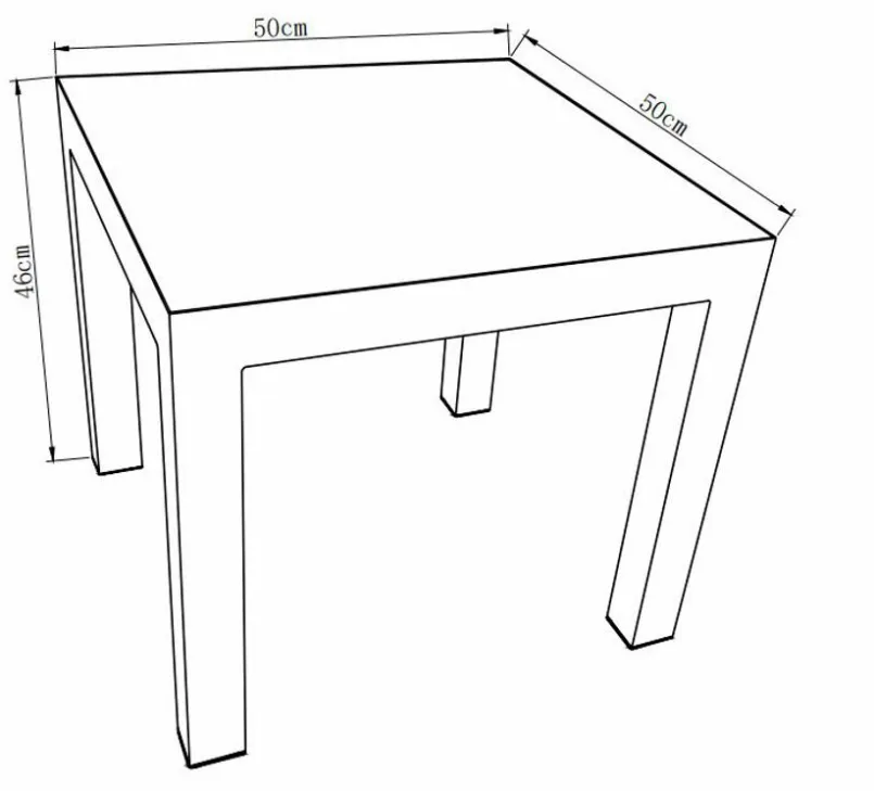 Loungetische|Balkontische-Seitentisch Deluxe Lounge Alu 50x50cm Dunkelgrau