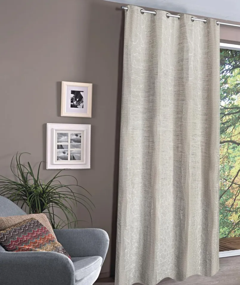 Vorhänge & Gardinen|Collection Noblesse Ösenschal Wabenmuster 140 x 245 cm Beige