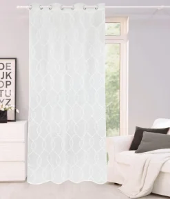 Vorhänge & Gardinen|Collection Noblesse Ösenschal Wella 140 x 245 cm Weiß