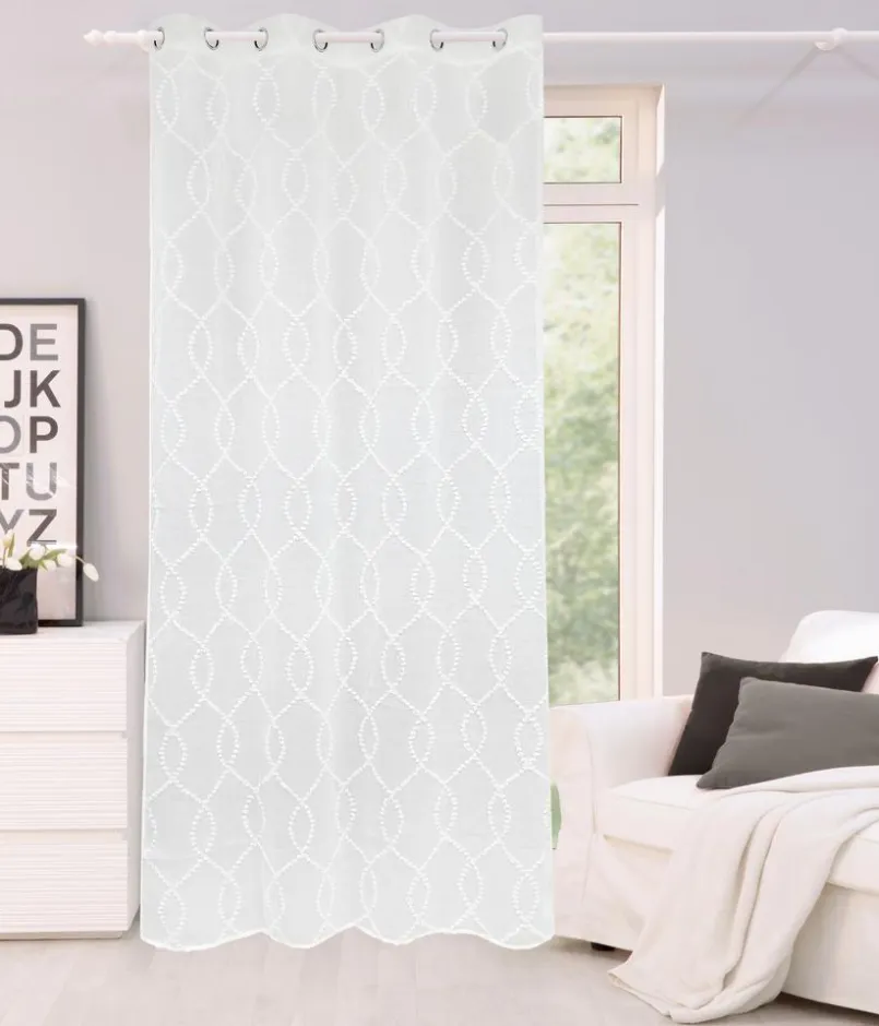Vorhänge & Gardinen|Collection Noblesse Ösenschal Wella 140 x 245 cm Weiß