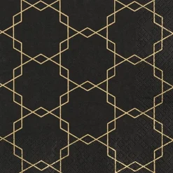 Tischwäsche|Tischwäsche| Serviette Art Deco 20tlg. Schwarz