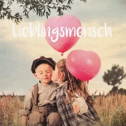 Tischwäsche|Tischwäsche-Serviette Lieblingsmensch 20tlg. Bunt