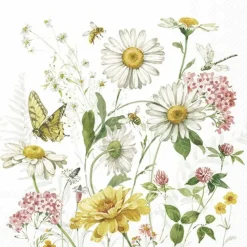 Tischwäsche|Tischwäsche-Serviette Wildflower & Butterfly 20tlg Gelb