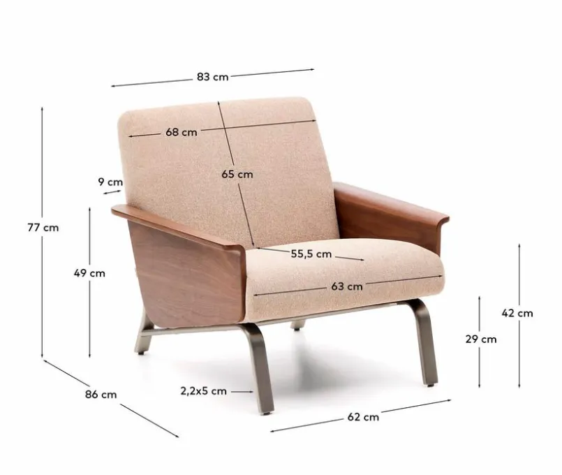 Sessel|Kave Home Sessel Amsen Hellbraun