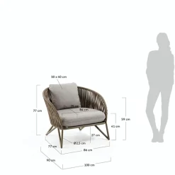 Loungesessel|Gartenstühle|DAHEIM Sessel Branzie Braun