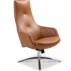 Sessel|Conform Sessel Joy verchromt Cognac
