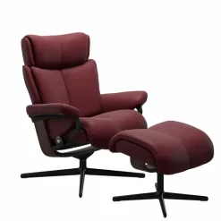 STRESSLESS Sessel-Sessel mit Hocker Magic Cross Batick Bordeaux