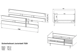 Babybetten|Babybetten| Sicherheits-Set Tomino Steingrau