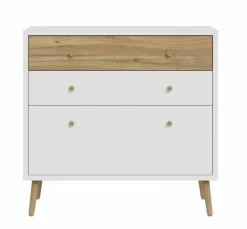 Kommoden|FORTE Sideboard Harllson Weiß / Eiche