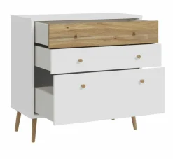 Kommoden|FORTE Sideboard Harllson Weiß / Eiche