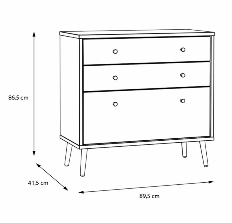 Kommoden|FORTE Sideboard Harllson Weiß / Eiche