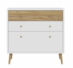 Kommoden|FORTE Sideboard Harllson Weiß / Eiche