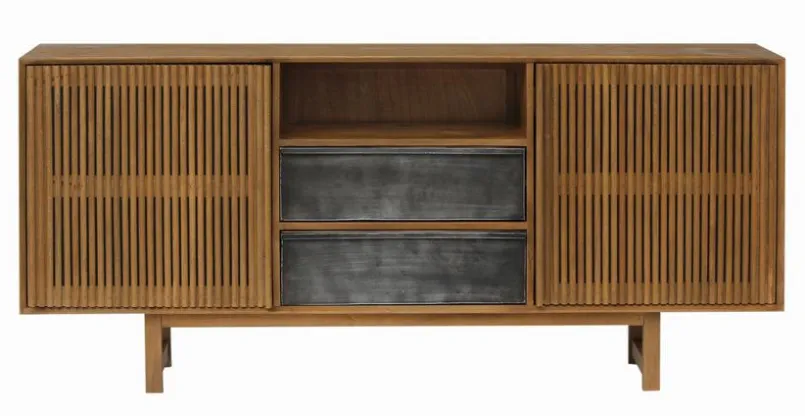 Kommoden|Kommoden|Portobello Sideboard Allure Iron Nussbaum