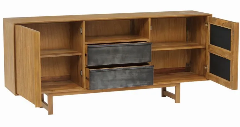 Kommoden|Kommoden|Portobello Sideboard Allure Iron Nussbaum
