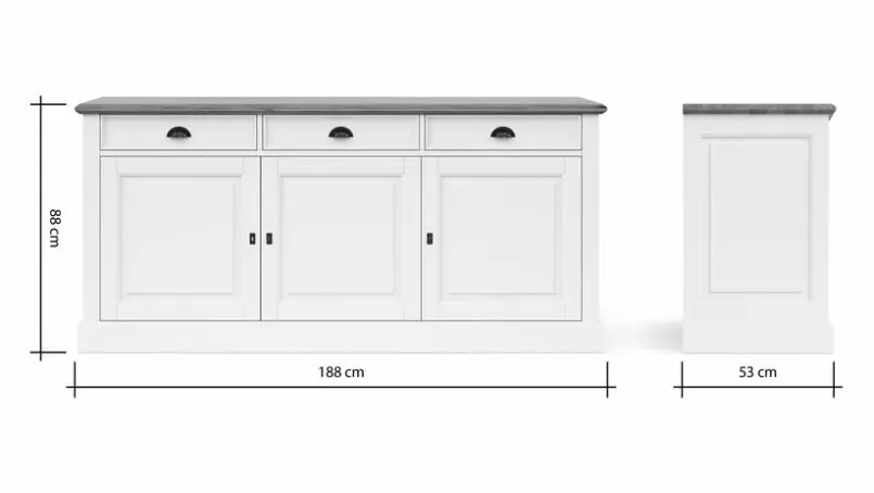 Stilreich Kommoden|Kommoden-Sideboard Barreiro Weiß