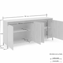 Kommoden|Kommoden-Sideboard Genio Artisan-Eiche