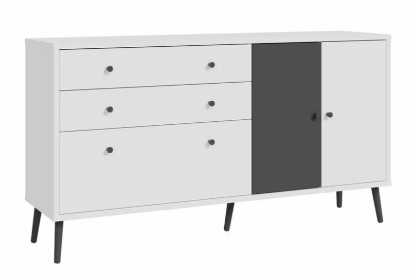 Kommoden|FORTE Sideboard Harllson Weiß / Grau
