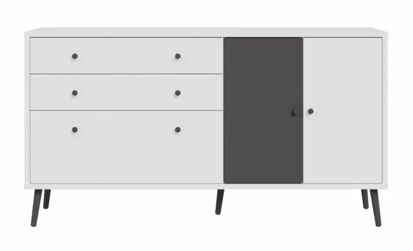 Kommoden|FORTE Sideboard Harllson Weiß / Grau