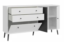 Kommoden|FORTE Sideboard Harllson Weiß / Grau